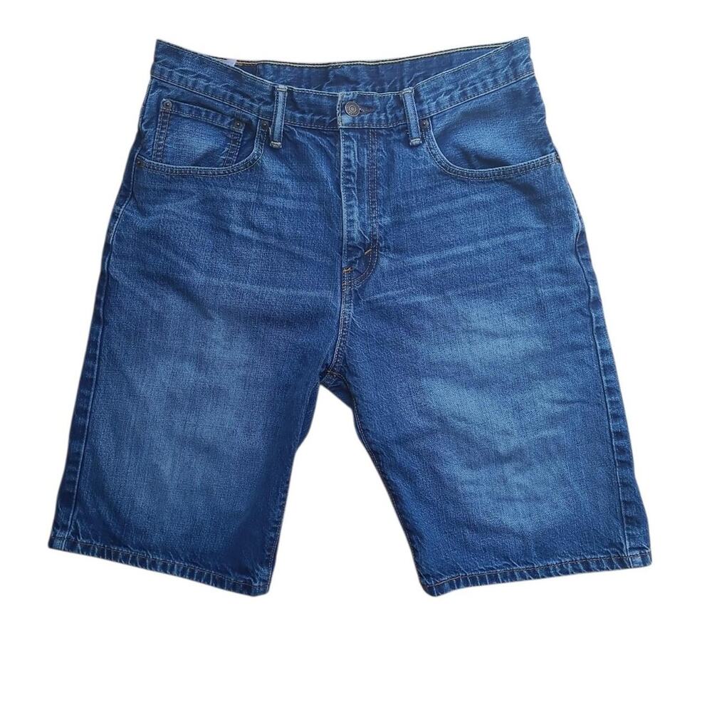 Levi's 569 Loose Straight Denim Shorts W32 Medium Wash Men's Jean Shorts Y2K